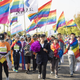 Hundreds of LGBT people participated in a pride run event in Nanjing on April 14.